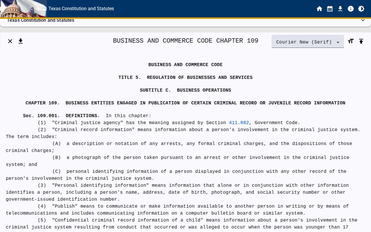 Texas Chapter 109 rules affecting Waller County released inmate mugshot publication